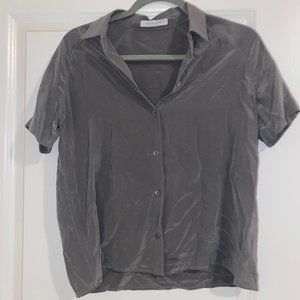 Everlane Silk Cropped Button-Down